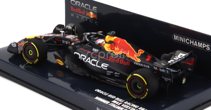 Minichamps Red bull F1  Rb19 Team Oracle Red Bull Racing N 1 World Champion Winner Monza Italy Gp 2023 Max Verstappen 1:43 Matt Blue