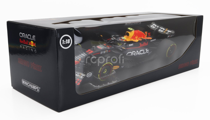 Minichamps Red bull F1  Rb19 Team Oracle Red Bull Racing N 11 2nd Monza Italy Gp 2023 Sergio Perez 1:18 Matt Blue