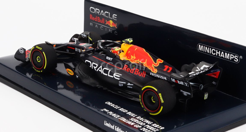 Minichamps Red bull F1  Rb19 Team Oracle Red Bull Racing N 11 2nd Monza Italy Gp 2023 Sergio Perez 1:43 Matt Blue