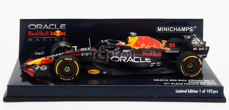 Minichamps Red bull F1  Rb19 Team Oracle Red Bull Racing N 11 2nd Monza Italy Gp 2023 Sergio Perez 1:43 Matt Blue