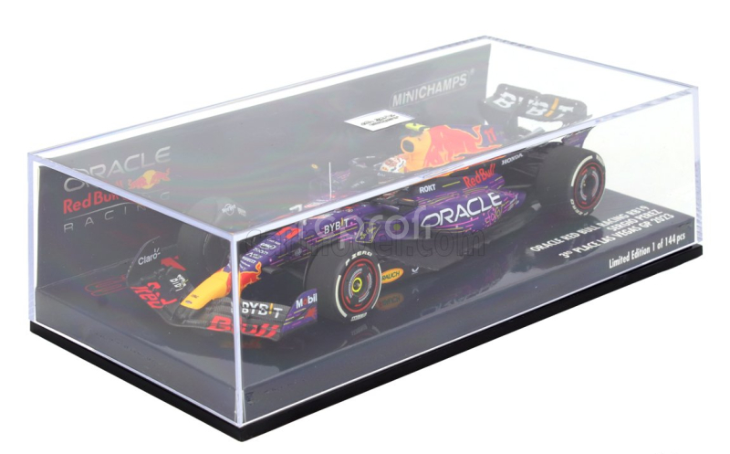 Minichamps Red bull F1  Rb19 Team Oracle Red Bull Racing N 11 3rd Las Vegas Usa Gp 2023 Sergio Perez 1:43 Fialová Žlutá Červená
