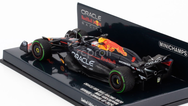 Minichamps Red bull F1  Rb20 Team Oracle Red Bull Racing N 1 World Champion Winner Canada Gp 2024 Max Verstappen 1:43 Modrá Žlutá Červená