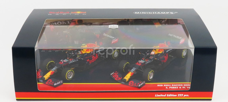 Minichamps Red bull Set F1  2x F1  Rb16b Honda Ra620h Team Red Bull Racing N 33 Max Verstappen 2021 World Champion + N 11 2021 Sergio Perez 1:43 Matná Modrá Žlutá Červená