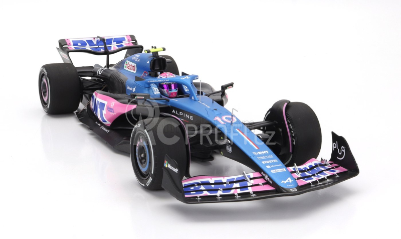 Minichamps Renault F1  A523 Team Bwt Alpine N 10 8th Miami Gp With Pit Board 2023 Pierre Gasly 1:18 Modrá Černá Růžová
