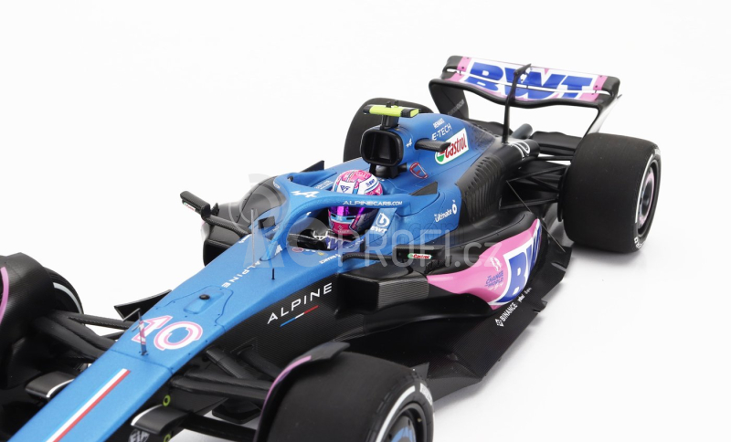 Minichamps Renault F1  A523 Team Bwt Alpine N 10 8th Miami Gp With Pit Board 2023 Pierre Gasly 1:18 Modrá Černá Růžová