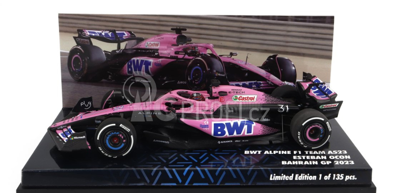 Minichamps Renault F1 A523 Team Bwt Alpine N 31 Bahrain Gp 2023 1:43, růžová