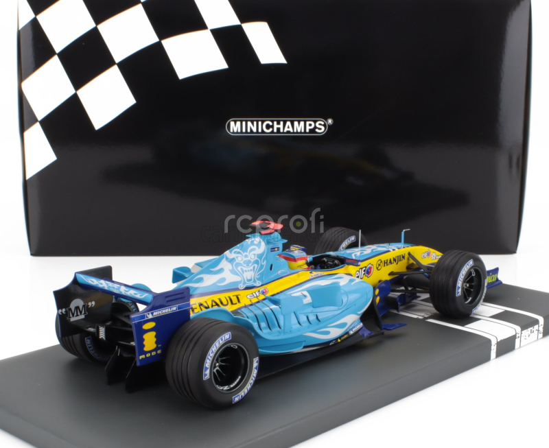 Minichamps Renault F1  R25 Team Renault F1 N 5 World Champion 2nd Belgium Gp 2005 Fernando Alonso 1:18 Světle Modrá Žlutá
