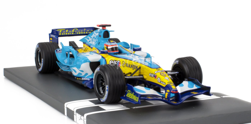 Minichamps Renault F1  R25 Team Renault F1 N 5 World Champion 2nd Belgium Gp 2005 Fernando Alonso 1:18 Světle Modrá Žlutá
