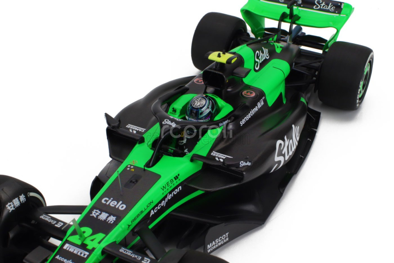 Minichamps Sauber F1  C44 Team Stake Kick N 24 Season 2024 Zhou Guanyu 1:18 Zelená Černá