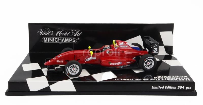 Minichamps Tatuus Fa010b N 3 First Single Seater Race Florida Winter Series 26.01.2014 Max Verstappen 1:43 Red