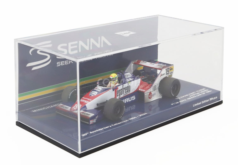Minichamps Toleman F1  Tg183b Hart N 19 Brazilian Gp Dirty Version 1984 Ayrton Senna 1:43 Bílá Modrá Červená