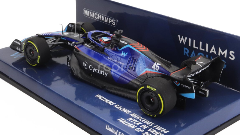 Minichamps Williams F1 Fw44 Team Williams Racing N 45 Italy Gp 2022 Nyck De Vries 1:43 Blue