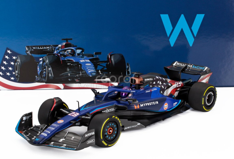 Minichamps Williams F1  Fw45 Team Williams Racing Gulf N 23 Austin Usa Gp 2023 Alexander Albon 1:18 Modrá Černá