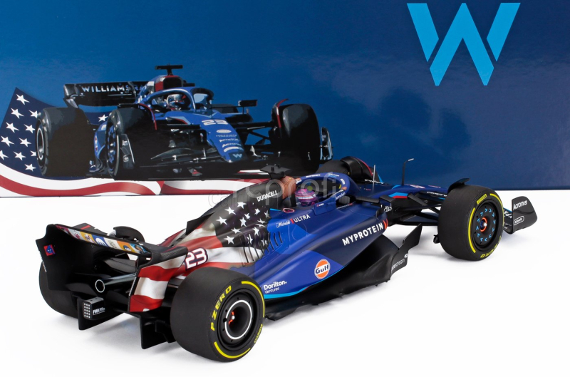 Minichamps Williams F1  Fw45 Team Williams Racing Gulf N 23 Austin Usa Gp 2023 Alexander Albon 1:18 Modrá Černá