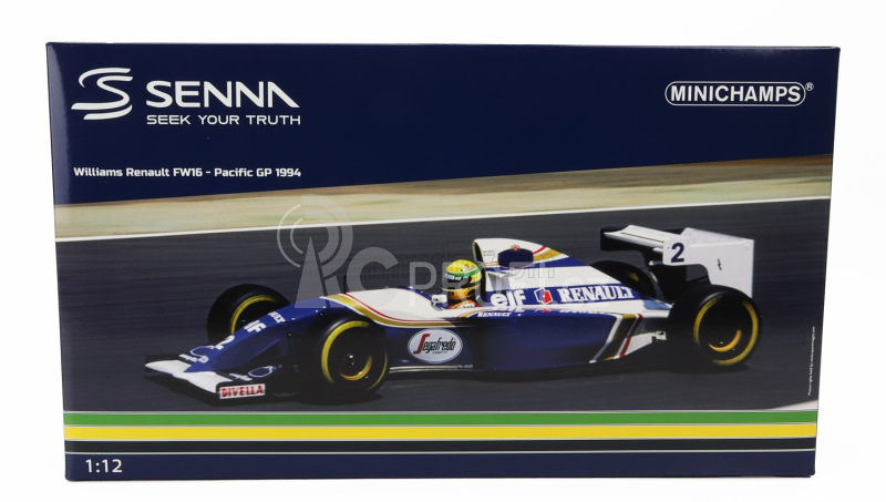 Minichamps Williams F1  Renault Elf Fw16 N 2 Pole Position Japan Pacific Gp 1994 Ayrton Senna 1:12 Modrá Bílá