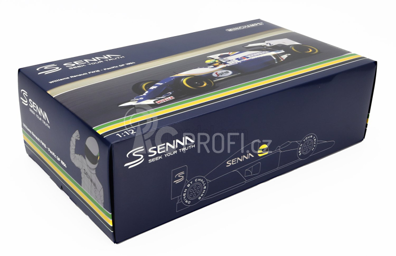 Minichamps Williams F1  Renault Elf Fw16 N 2 Pole Position Japan Pacific Gp 1994 Ayrton Senna 1:12 Modrá Bílá