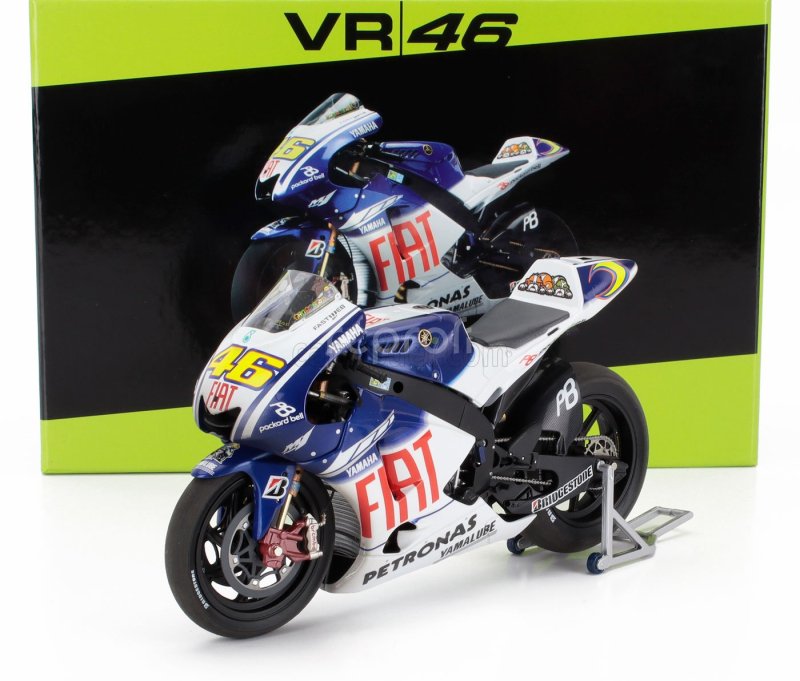 Minichamps Yamaha Yzr-m1 Team Fiat World Champion N 46 Motogp Season Dirty Version 2009 Valentino Rossi 1:12 Modrá Bílá
