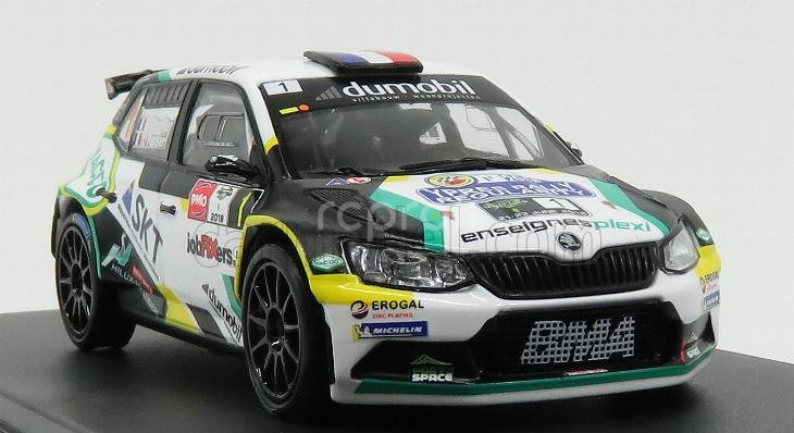 Minipartes Škoda Fabia R5 N 1 Rally Ypres 2018 B.bouffier - X.panseri 1:43 Bílá Černá Zelená