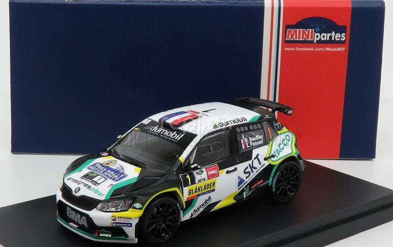 Minipartes Škoda Fabia R5 N 1 Rally Ypres 2018 B.bouffier - X.panseri 1:43 Bílá Černá Zelená