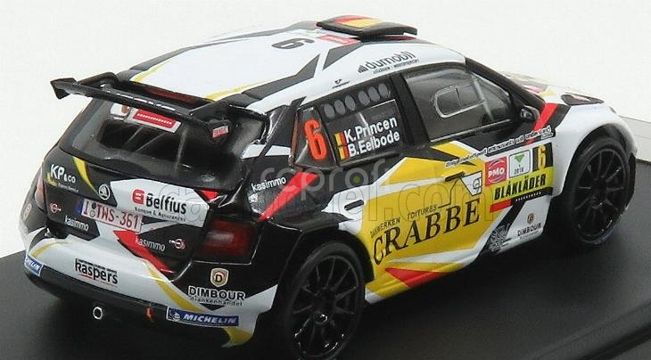Minipartes Škoda Fabia R5 N 6 Rally Ypres 2018 K.princen - B.eelbode 1:43 Bílá Černá Žlutá