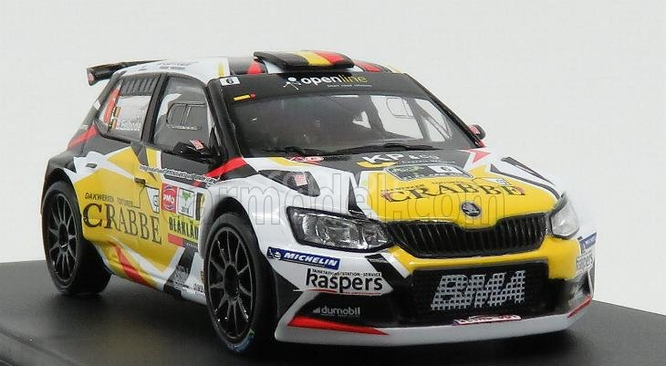 Minipartes Škoda Fabia R5 N 6 Rally Ypres 2018 K.princen - B.eelbode 1:43 Bílá Černá Žlutá