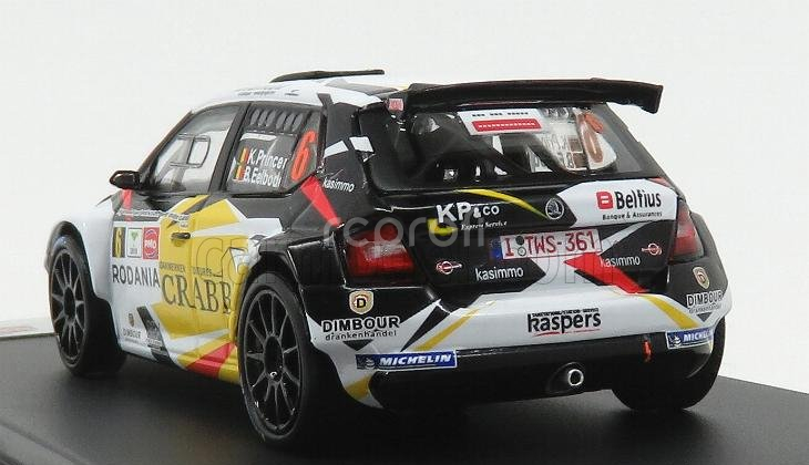 Minipartes Škoda Fabia R5 N 6 Rally Ypres 2018 K.princen - B.eelbode 1:43 Bílá Černá Žlutá