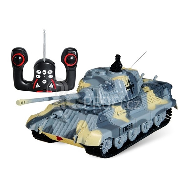 RC tank King Tiger 1:72, šedá barva