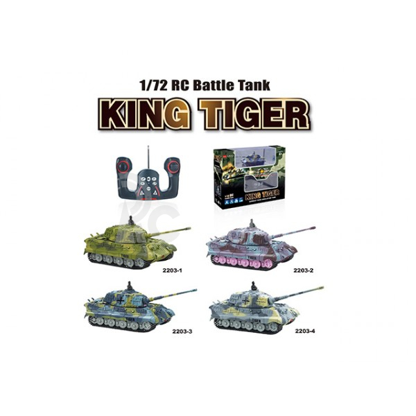 RC tank King Tiger 1:72, šedá barva