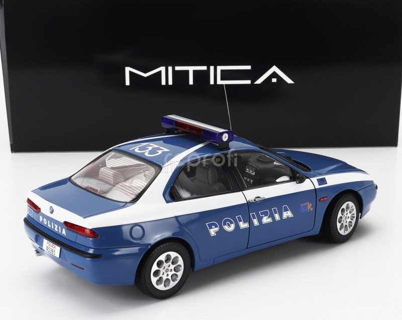 Mitica-diecast Alfa romeo 156 2.0 Twin Spark Polizia Stradale 1997 1:18 Modrá Bílá