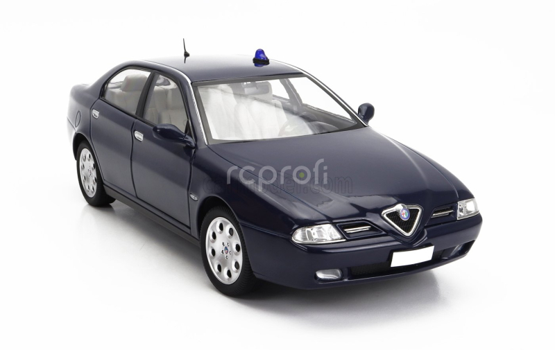Mitica-diecast Alfa romeo 166 2.0 Twin Spark (with  Decals Comando Carabinieri - Comando Gdf E Civile) 1998 - Police (lampeggiante Applicabile Con Biadesivo - Flashing Light With Double-sided Tape) 1:18 Blue