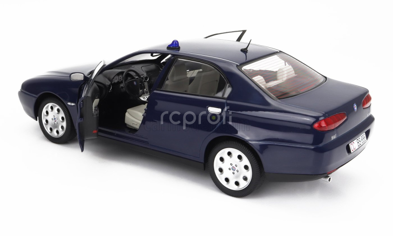 Mitica-diecast Alfa romeo 166 2.0 Twin Spark (with  Decals Comando Carabinieri - Comando Gdf E Civile) 1998 - Police (lampeggiante Applicabile Con Biadesivo - Flashing Light With Double-sided Tape) 1:18 Blue