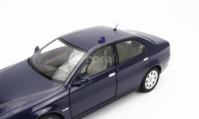 Mitica-diecast Alfa romeo 166 2.0 Twin Spark (with  Decals Comando Carabinieri - Comando Gdf E Civile) 1998 - Police (lampeggiante Applicabile Con Biadesivo - Flashing Light With Double-sided Tape) 1:18 Blue