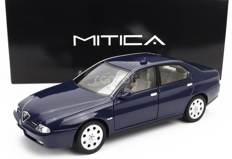 Mitica-diecast Alfa romeo 166 2.0 Twin Spark (with  Decals Comando Carabinieri - Comando Gdf E Civile) 1998 - Police (lampeggiante Applicabile Con Biadesivo - Flashing Light With Double-sided Tape) 1:18 Blue