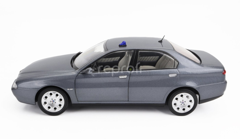 Mitica-diecast Alfa romeo 166 2.4 Jtd (with  Decals Comando Esercito Italiano E Civile) 1998 – (lampeggiante Applicabile Con Biadesivo - Flashing Light With Double-sided Tape) 1:18 Nettuno Grey Met