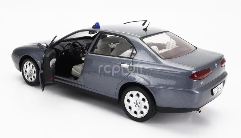 Mitica-diecast Alfa romeo 166 2.4 Jtd (with  Decals Comando Esercito Italiano E Civile) 1998 – (lampeggiante Applicabile Con Biadesivo - Flashing Light With Double-sided Tape) 1:18 Nettuno Grey Met