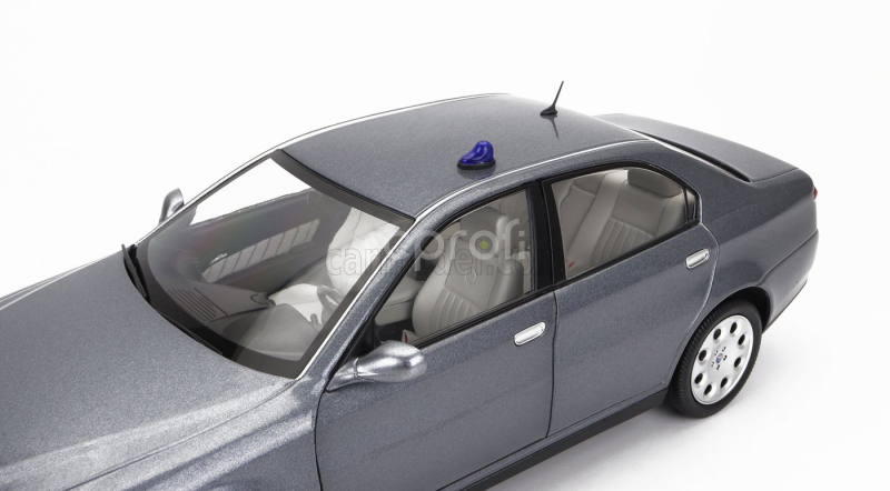 Mitica-diecast Alfa romeo 166 2.4 Jtd (with  Decals Comando Esercito Italiano E Civile) 1998 – (lampeggiante Applicabile Con Biadesivo - Flashing Light With Double-sided Tape) 1:18 Nettuno Grey Met