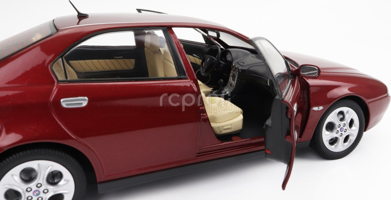 Mitica-diecast Alfa romeo 166 3.0 V6 1998 – Beige Interior 1:18 Rosso Proteo Met Red