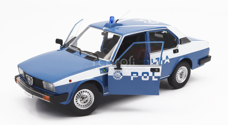Mitica-diecast Alfa romeo Alfetta 2000 Polizia Stradale 1978 Police 1:18 Modrá Bílá