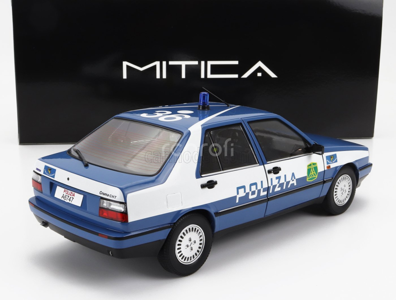 Mitica-diecast Fiat Croma Cht Polizia 1987 Police 1:18 Světle Modrá Bílá
