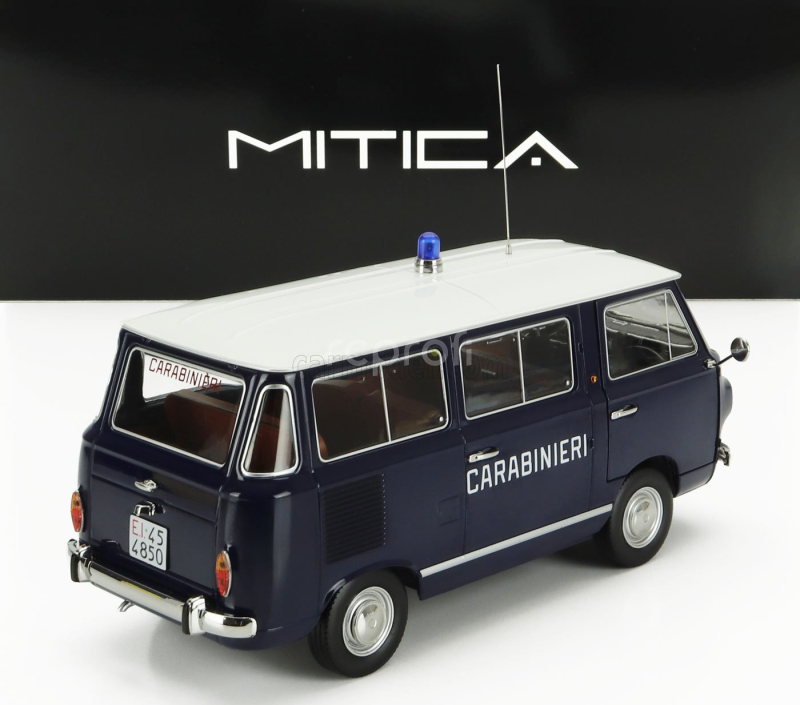 Mitica-diecast Fiat Fiat 850 Familiare Carabinieri 1970 – Interno Brown 1:18 Modrá Bílá