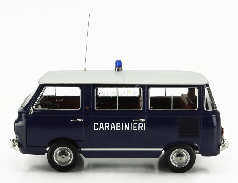 Mitica-diecast Fiat Fiat 850 Familiare Carabinieri 1970 – Interno Brown 1:18 Modrá Bílá