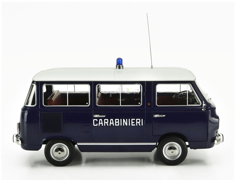 Mitica-diecast Fiat Fiat 850 Familiare Carabinieri 1970 – Interno Brown 1:18 Modrá Bílá
