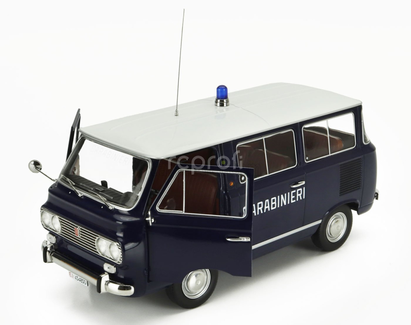 Mitica-diecast Fiat Fiat 850 Familiare Carabinieri 1970 – Interno Brown 1:18 Modrá Bílá