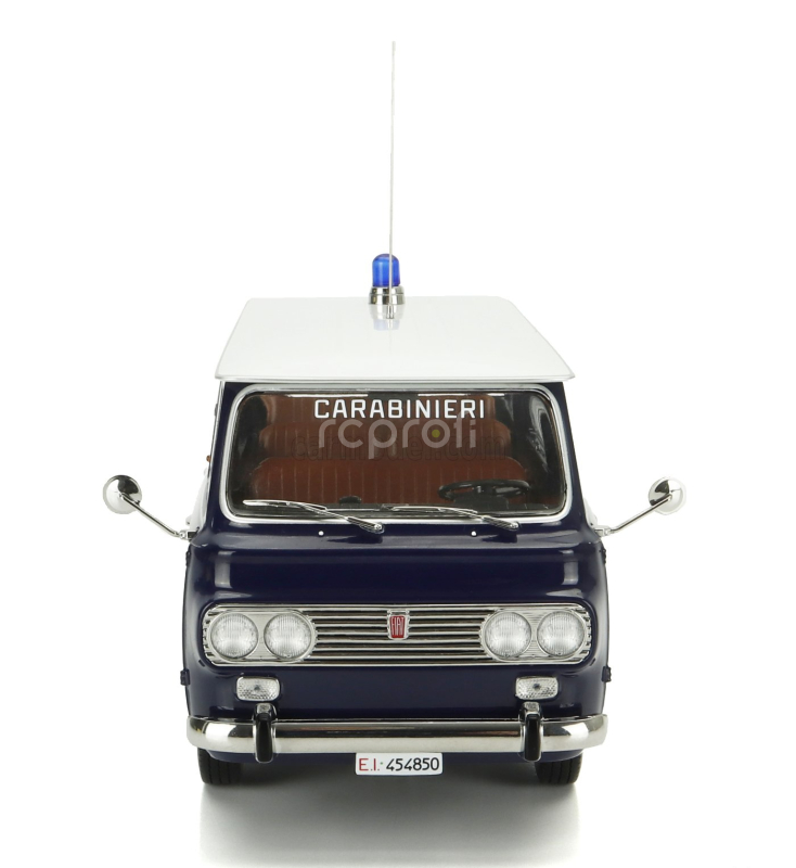 Mitica-diecast Fiat Fiat 850 Familiare Carabinieri 1970 – Interno Brown 1:18 Modrá Bílá