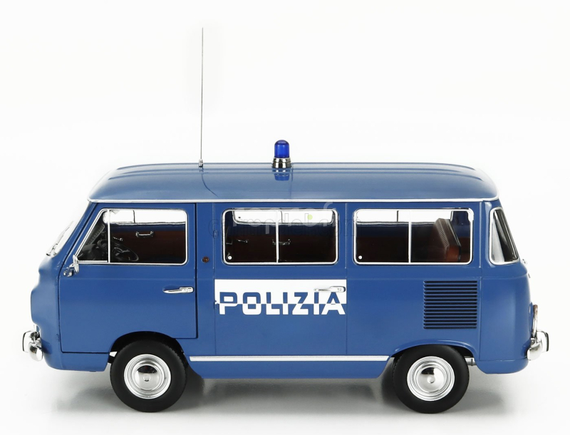 Mitica-diecast Fiat Fiat 850 Familiare Polizia 1970 – Interno Brown 1:18 Světle Modrá