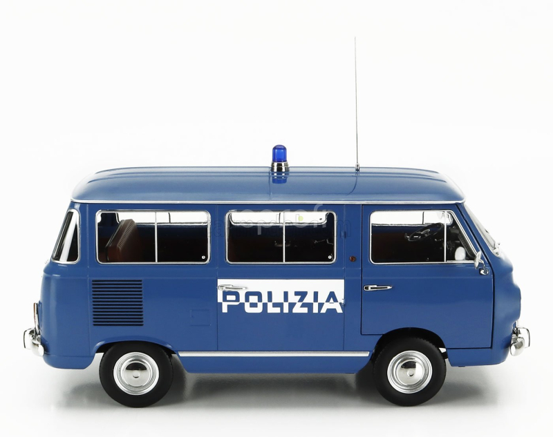 Mitica-diecast Fiat Fiat 850 Familiare Polizia 1970 – Interno Brown 1:18 Světle Modrá
