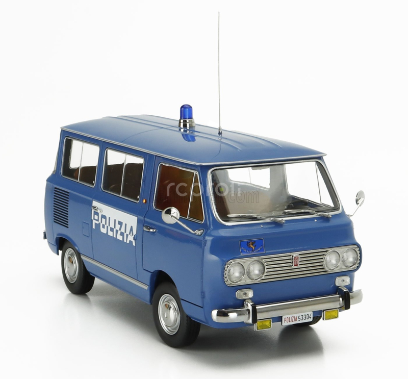Mitica-diecast Fiat Fiat 850 Familiare Polizia 1970 – Interno Brown 1:18 Světle Modrá