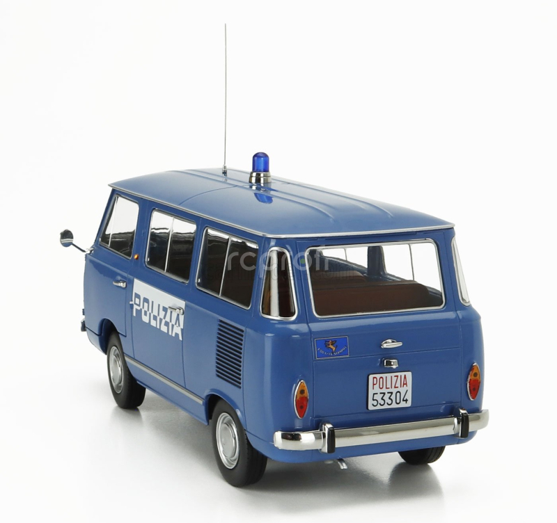 Mitica-diecast Fiat Fiat 850 Familiare Polizia 1970 – Interno Brown 1:18 Světle Modrá