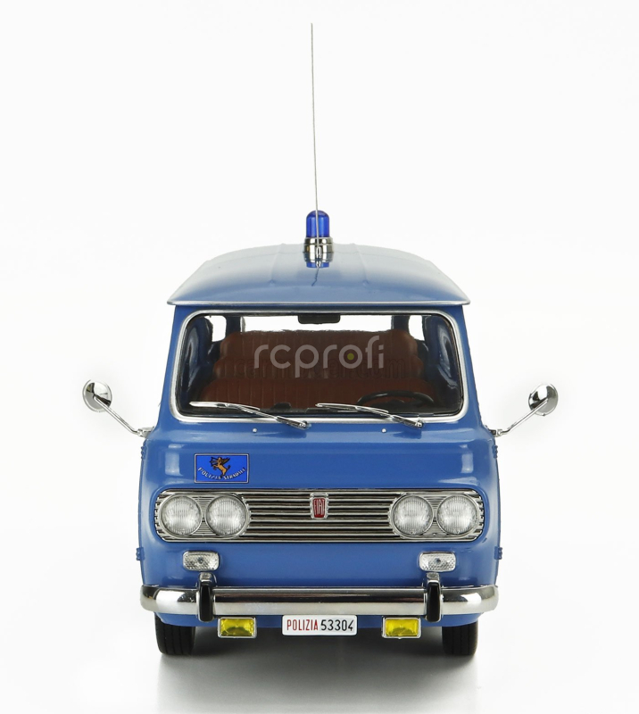 Mitica-diecast Fiat Fiat 850 Familiare Polizia 1970 – Interno Brown 1:18 Světle Modrá