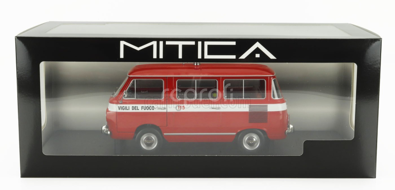 Mitica-diecast Fiat Fiat 850 Familiare Vigili Del Fuoco 1970 – Interno Brown 1:18 Red
